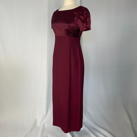 Vintage Formal Dress Small Med Burgundy Maroon Regency Bridgerton Coquette Prom - Picture 5 of 16
